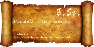 Barabás Szimonetta névjegykártya